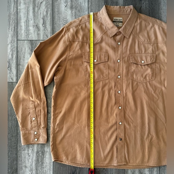 ARIAT Mens Ace Retro Snap Long Sleeve Shirt XXL / 2XL Western Cowboy 100% Cotton - Picture 2 of 16